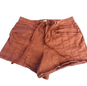 Festi Womens Rust Colored Denim Jean Shorts Big Front Pockets Cotton Blend